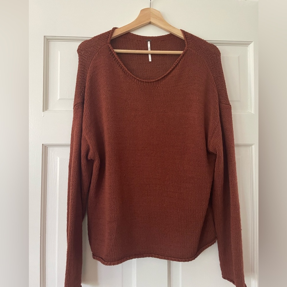 Free People Rust Oversized Sweater